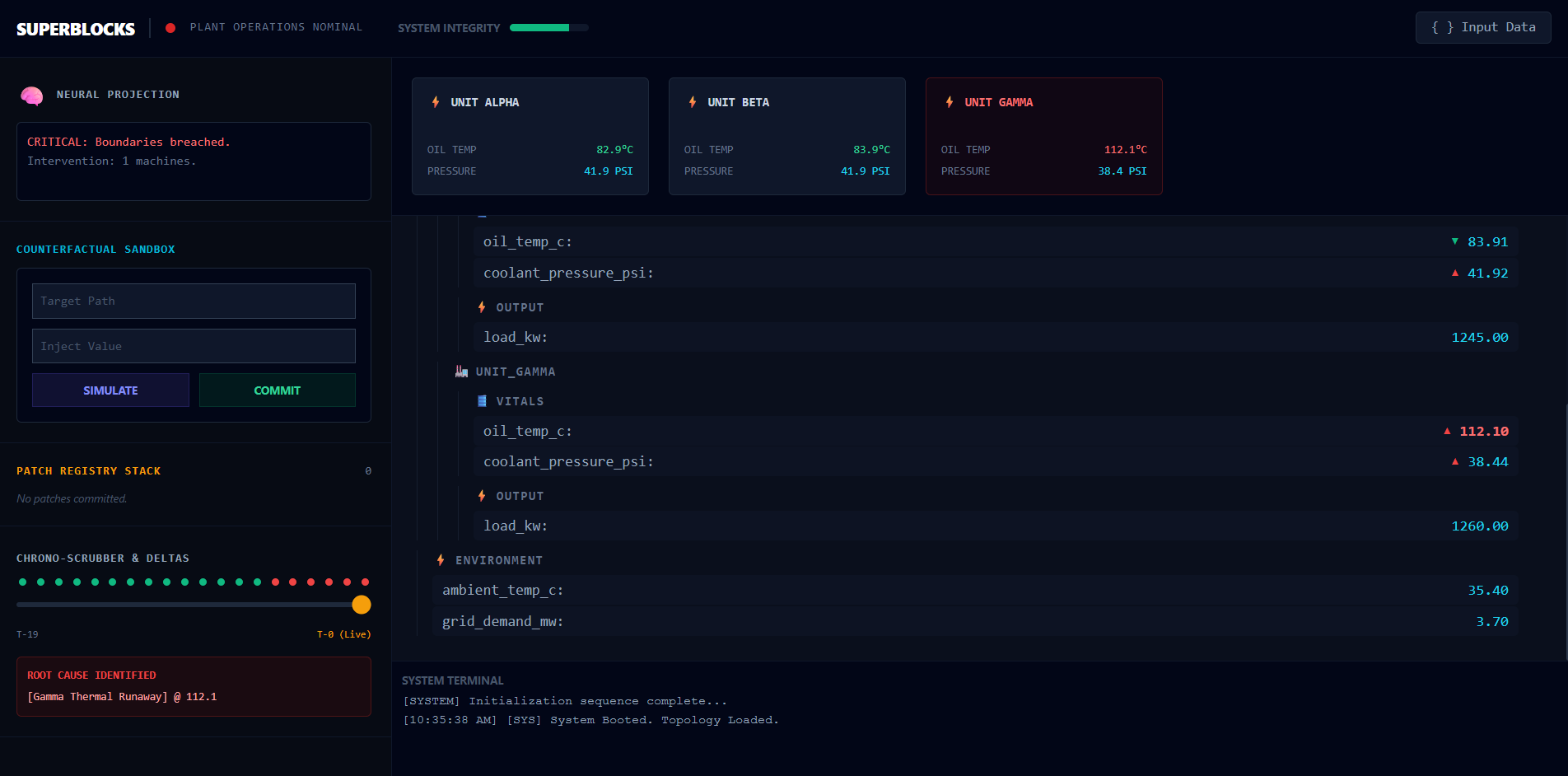 Superblocks Industrial C2 platform: dashboard demo